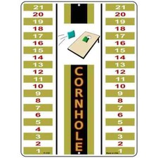 Cornhole Scoreboard Metal Parking Sign 9"x 12" for Home Wall Door Garage