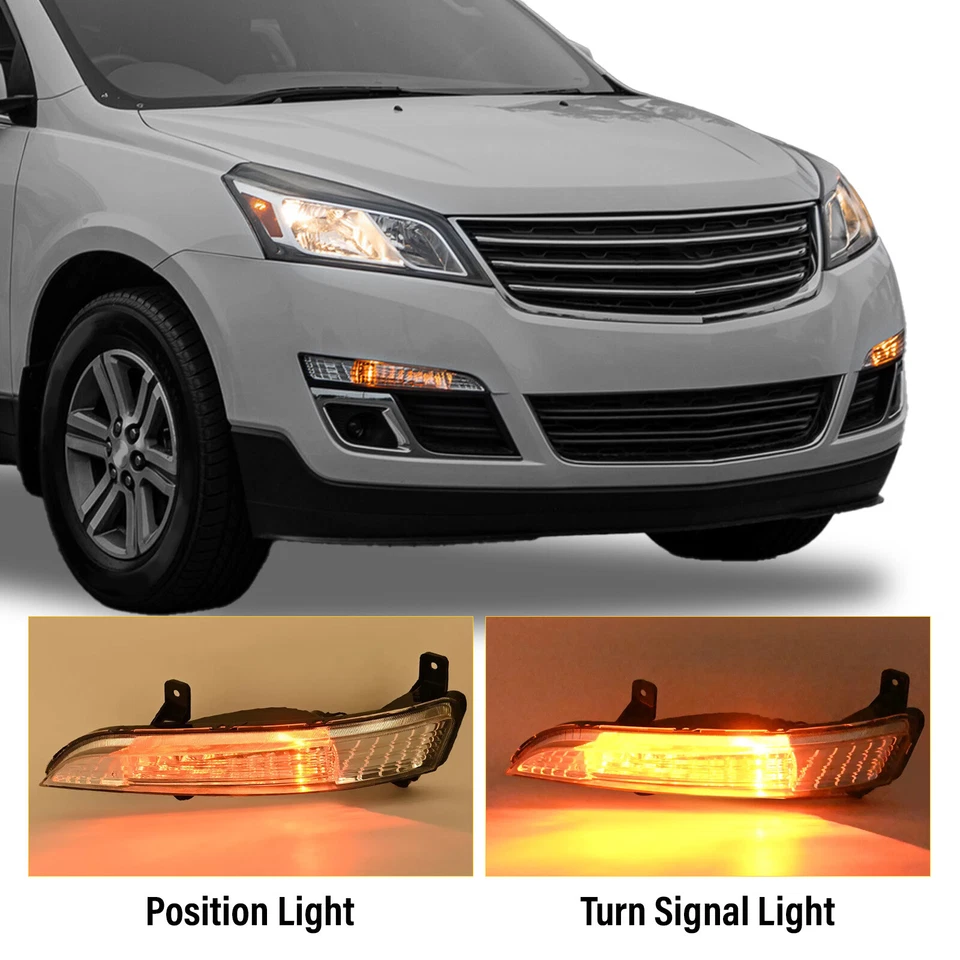 Pair Front Turn Signal Lights W/Bulbs For Chevrolet Traverse 2013-2017 Prak Lamp Foto 2 de 4