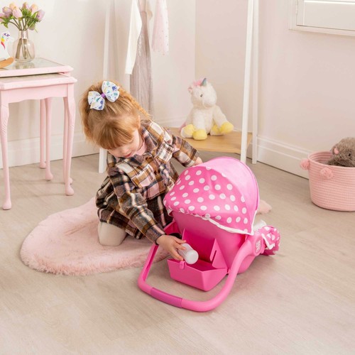Dolly Tots Dolls Car Seat | Baby Doll Carrier Toy for Kids Pretend Role Play Fun - Picture 4 of 14