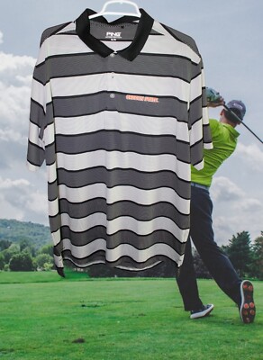 Oregon State PING Mens White Gray Striped Short Sleeve Golf Polo Shirt Sz Xl