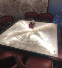 36" Unique Selenite Stone Center Side Sofa Coffee & Cafeteria Table Furnitures