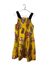 Maeve Anthropologie Sunniva Yellow Colorful Floral Shift Dress Ruffle Size S