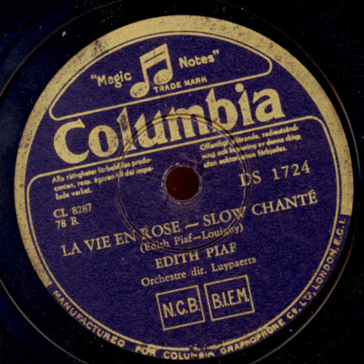 EDITH PIAF La vie en rose -Klassiker- Chanson Schellackplatte 78rpm S7992B