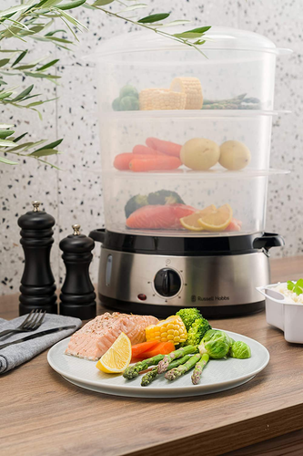 Cook@Home 9L Food Steamer, RHSTM3, 800W, 3 Tiers with 9L Total Capacity, Built-I - Picture 3 of 12