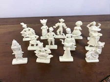 Vintage Unpainted White Plastic Figures Set of 13 Figures Around The World