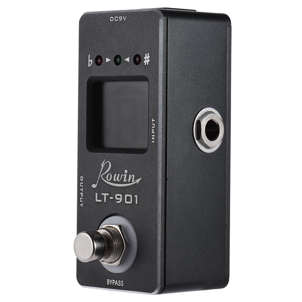 ROWIN LT-901 CHROMATIC GUITAR TUNER PEDAL TRUE BYPASS LCD BLACK