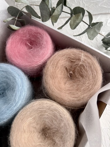 Kid Mohair Silk Yarn Lot Of 6 Cakes 300g - Picture 8 of 9