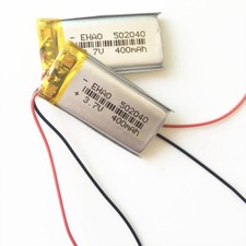 2 pcs 3.7V 400mAh lipo rechargeable Battery cells For MP3 GPS smart watch 502040