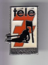RARE PINS PIN'S .. OLYMPIQUE OLYMPIC ALBERTVILLE 1992 PRESSE TV 7 SKI SLALOM ~17