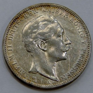 Germany Prussia 1911 A Silver 3 Mark KM# 527