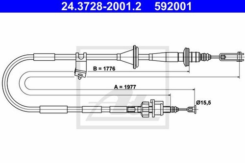 ATE Tubo Flessibile Freno 24511302203 – Lunghezza 215mm, Filetti M10x1, Per Audi A4/A4 Avant/Audi 100 - 6