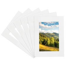 3.5x5 Mat for 3.5x5 Photo, 6 Pack Precut Picture Frame Mat Board, White