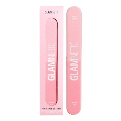 Glamnetic 7-in-1 Nail Buffer | All-in-One, 7 Step Buffing Block for Pink 