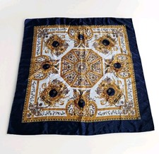 Vintage Retro Green Polka Dot Silk-Feel Square Scarf  Mod Geometric Print