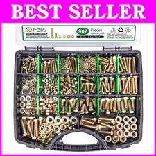 Metric Bolt Set, 907pcs Grade 8.8, Yellow Zinc Plated