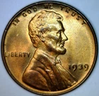 1939 CH BU Lincoln Wheat Cent Coin NICE COLOR !!    1c START AUCTION