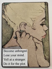 Mixed Media Collage Art Card ACEO ATC Vintage Snarky Women Become Unhinged 