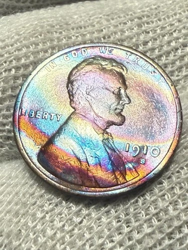 1910-S Lincoln Wheat Cent Lustrous Au+ High Grade Toned