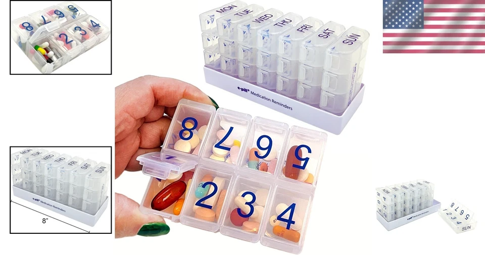 Compact Travel Pill Organizer, 56 Compartments - Image 2 of 4