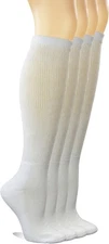 Yomandamor Women's Non-binding Cotton Knee-Hi 9-11, 4 Pairs Solid White 