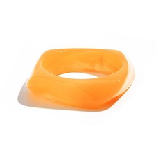Chunky Acrylic Transparent Candy Color Geometric Round Square Cuff Bangle B - 09