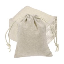 25 Pcs Muslin Bags 3 x 4 Inch Cotton Drawstring Bags for Jewelry, White
