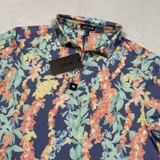 Bad Birdie Polo Shirt Large Floral Core 4 Way Stretch UPF 50 Performance Golf