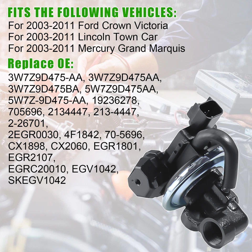 Válvula nueva EGR para Ford Crown Victoria Lincoln Town Mercury Grand Marquis 2003-11 Foto 3 de 4