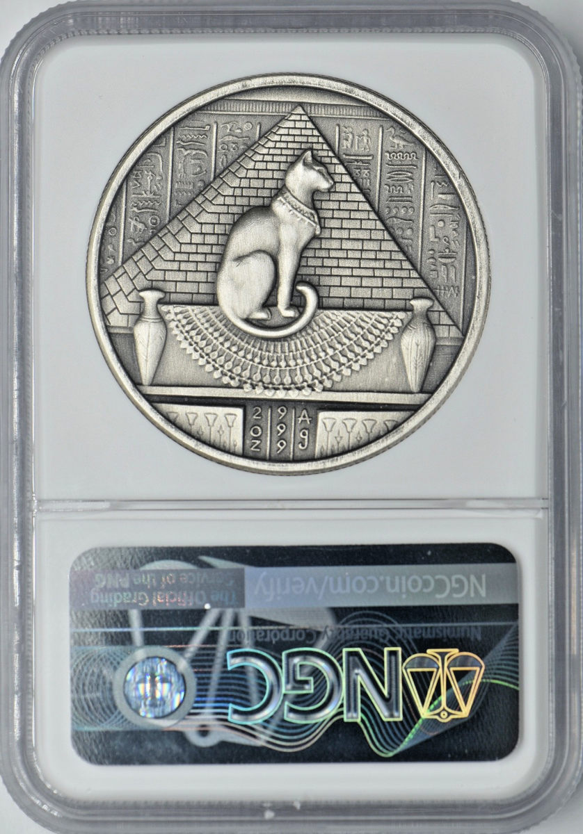 2021 UHR Egyptian Gods 2oz Silver Sekhmet NGC MS69 Antiqued