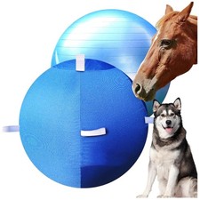 Heavy Duty Blue Herding Ball - 25-Inch Toy for Large Dogs  Horses with Cover