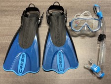 Cressi Rodine Palau SAF Snorkel Set Blue - Size XS-S