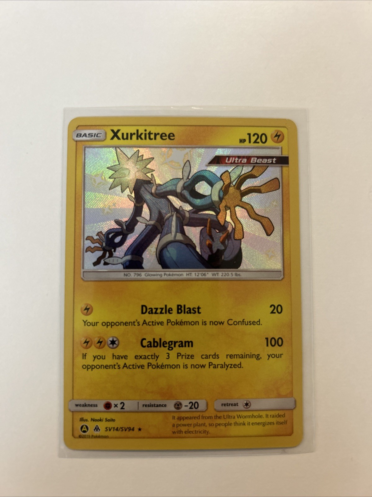 Pokémon TCG Xurkitree Holo Rare Card Hidden Fates SV14/SV94
