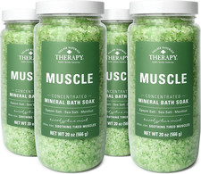 , Muscle Concentrated Mineral Bath Soak, Eucalyptus Mint Scent, 20 Oz, Pack of 4