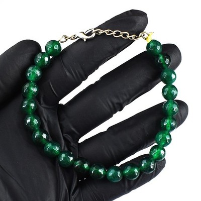 Tolles schönes Armband Onyx im Schliff 86,00 kt brillanteste Perlen RK 49 E737