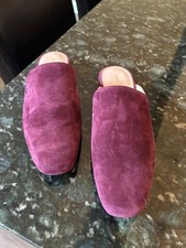 stuart writzman wine suede slides