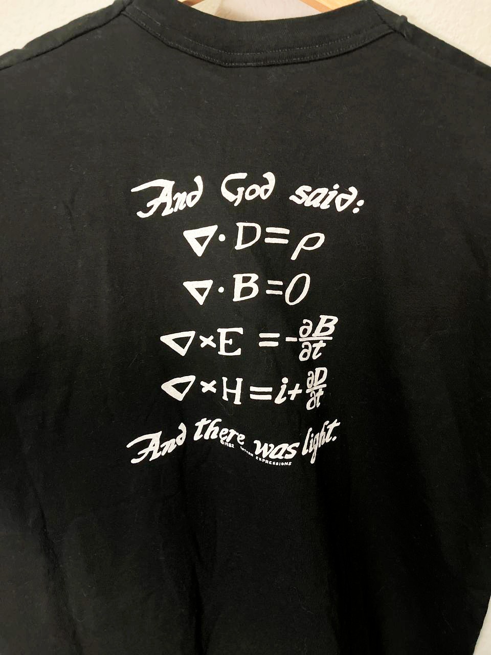 Vintage 1982 Black Hole Maxwell Equations T Shirt XL Made USA Cotton Expressions image 5
