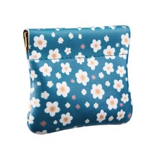 Travelambo Leather Squeeze Coin Purse Pouch Change Holder For Men Cute Floral
