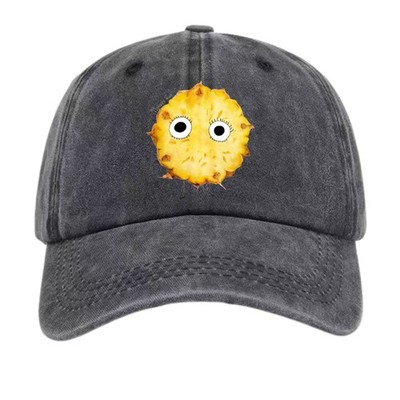 Cute Cartoon Pineapple Face Unisex Vintage Washed Cotton Dad Hat