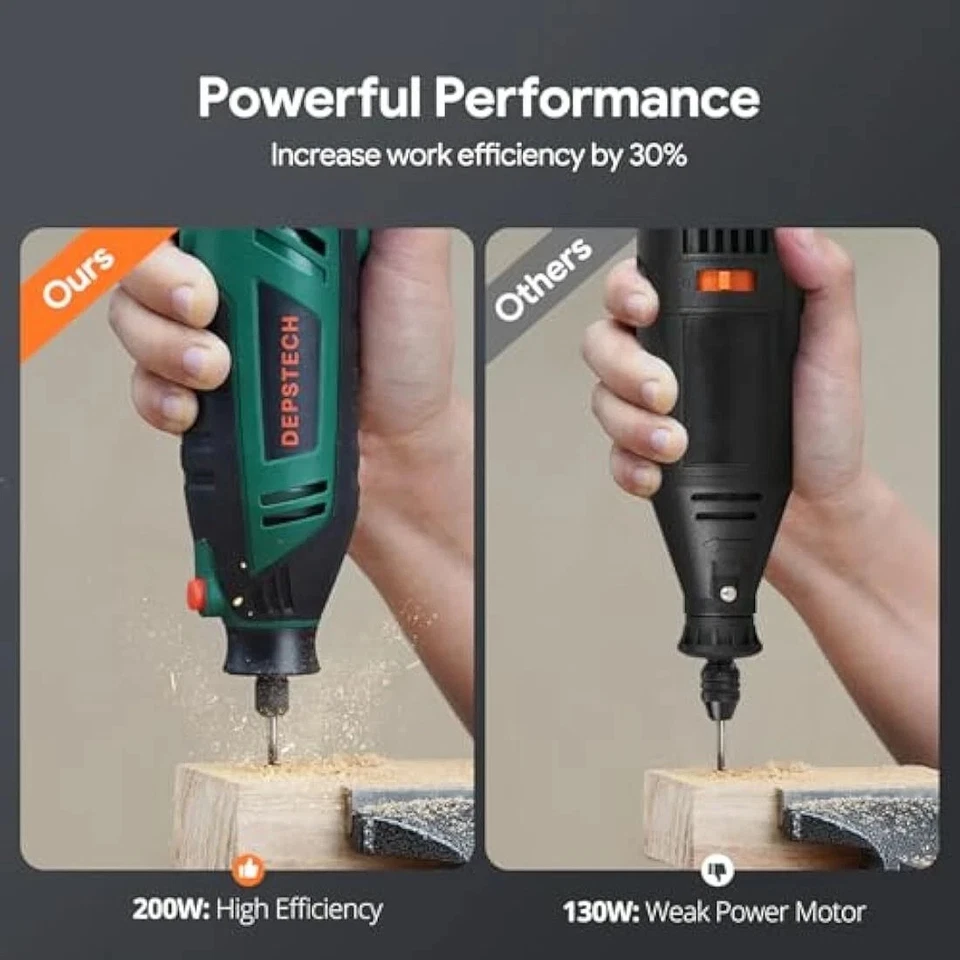 DEPSTECH Rotary Tool Kit 200W Corded 6 Speed For DIY, Craft, Engraving, Cutting - Image 4 of 4