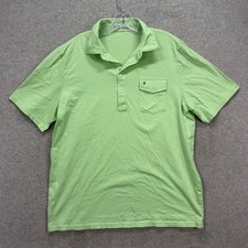 Criquet Polo Shirt Mens XL Lime Green Organic Cotton Short Sleeve Pocket Austin
