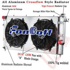 Aluminum Radiator+Shroud Fan Fit 94-2002 Dodge Ram 2500 3500 5.9L Cummins MT
