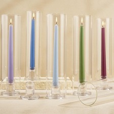 Hurricane Candle Holder Thickened Cylinder Covers 10 Pcs Taper Candle Sticks ...