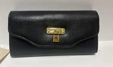 SEARS Black Wallet New with tags checkbook gold trim