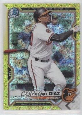 2021 Bowman Chrome Prospects Yellow Mini-Diamond Refractor /75 Yusniel Diaz 8t7