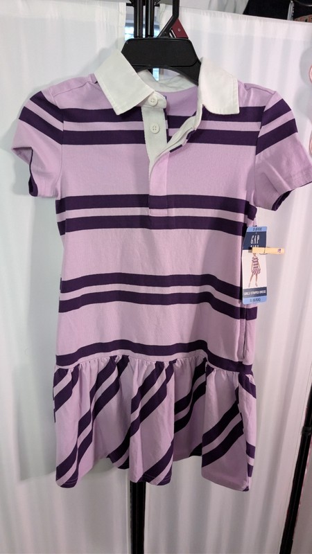 GAP Kids Girls Rugby Dress S 6/6X NWT Cotton Striped Preppy Outfit -Purple