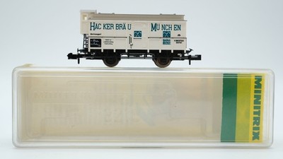 Minitrix N 13218 Gedeckter Güterwagen Hacker Bräu G 10