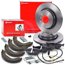 BREMBO BREMSSCHEIBEN +BREMSBELÄGE +VWK +HANDBREMSBACKEN HINTEN FÜR BMW 3-ER E46