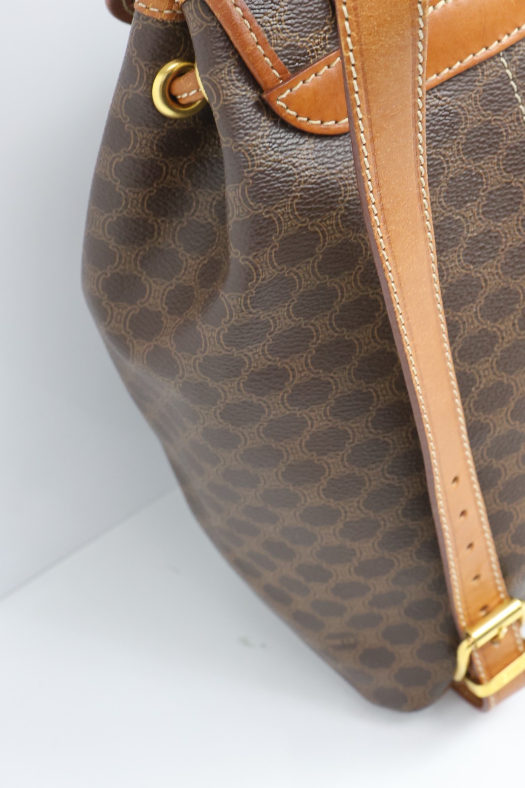 Authentic CELINE Macadam Canvas Backpack Brown PV… - image 6