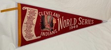 Vintage 1948 Cleveland Indians Baseball Team World Series MLB Pennant 28 x 11