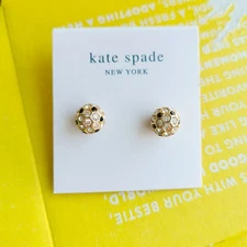 Kate Spade On The Ball Black Multi Stud Earrings - Gold